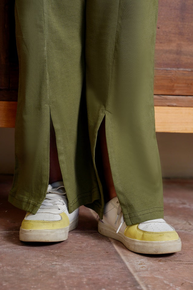 Olive Bloom Embroidered Tracksuit