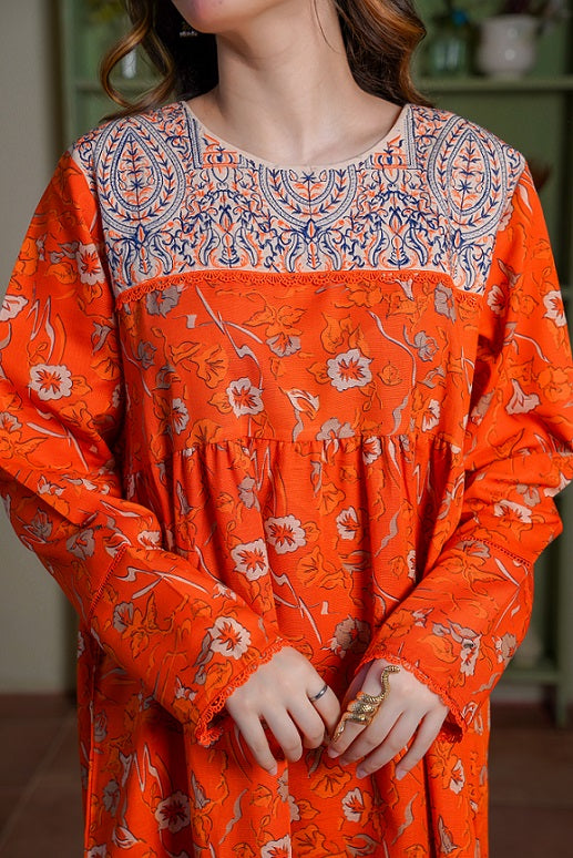 Lily Embroidered Long Frock with Trousers 2pc Dress