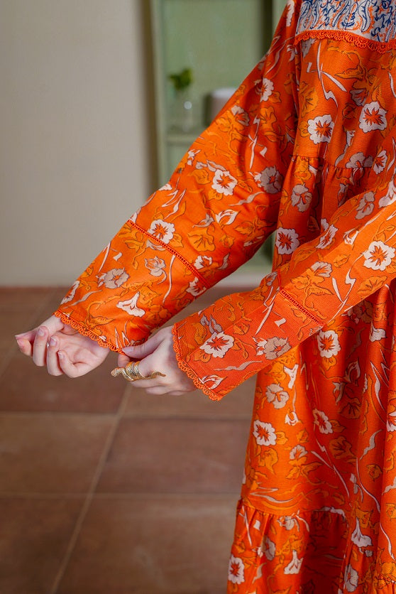 Lily Embroidered Long Frock with Trousers 2pc Dress