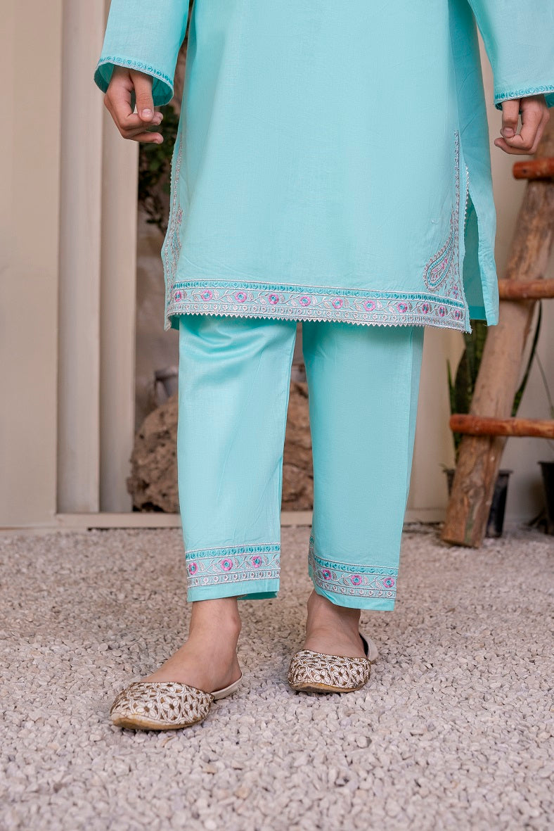 Light Blue Embroidered 3PC