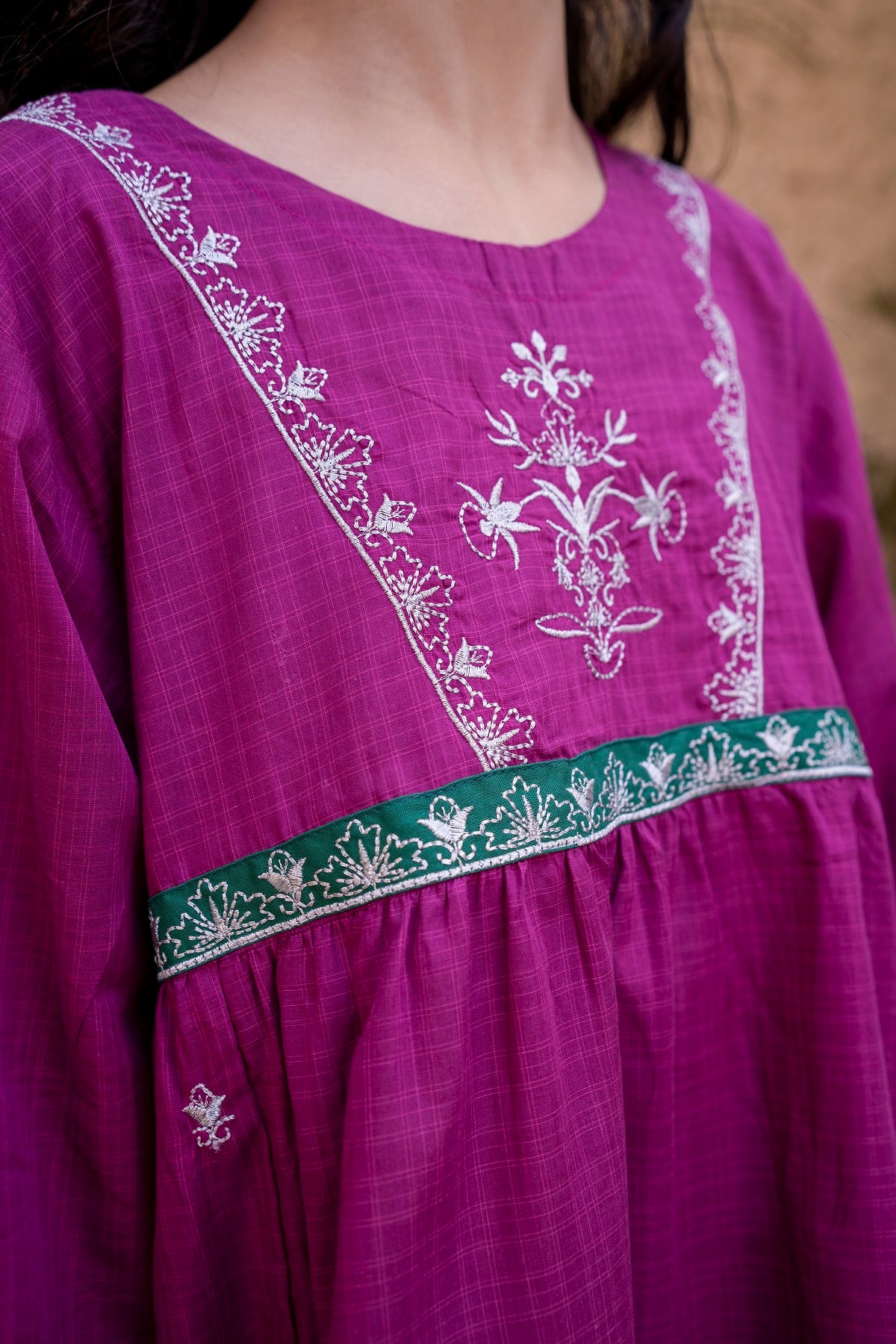 Purple Embroidered 2PC