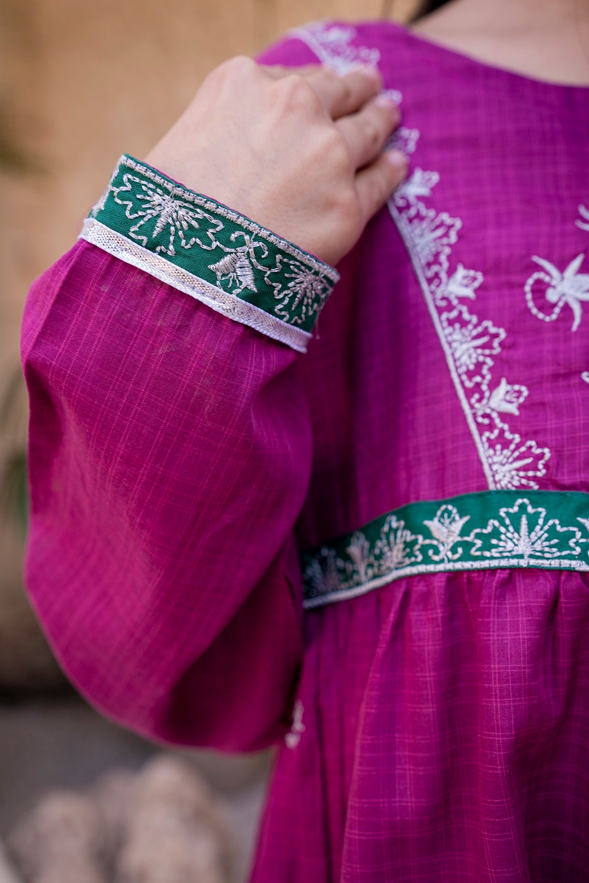 Purple Embroidered 2PC
