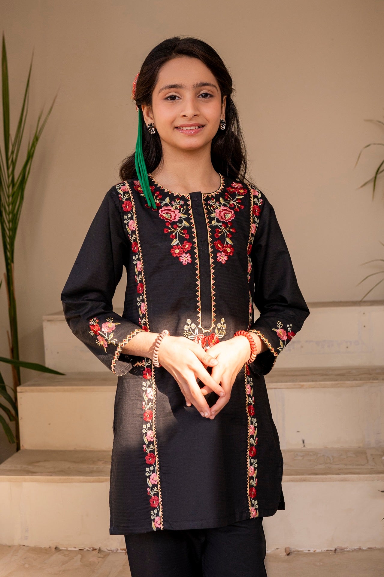 Black Embroidered Shirt with Trouser