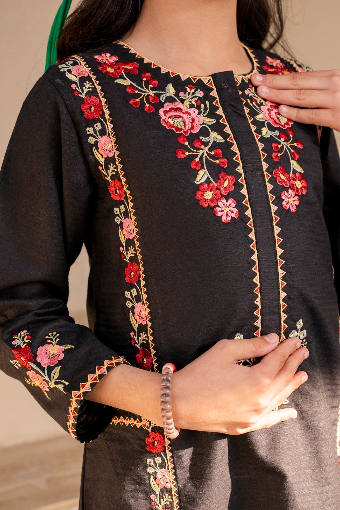 Black Embroidered Shirt with Trouser