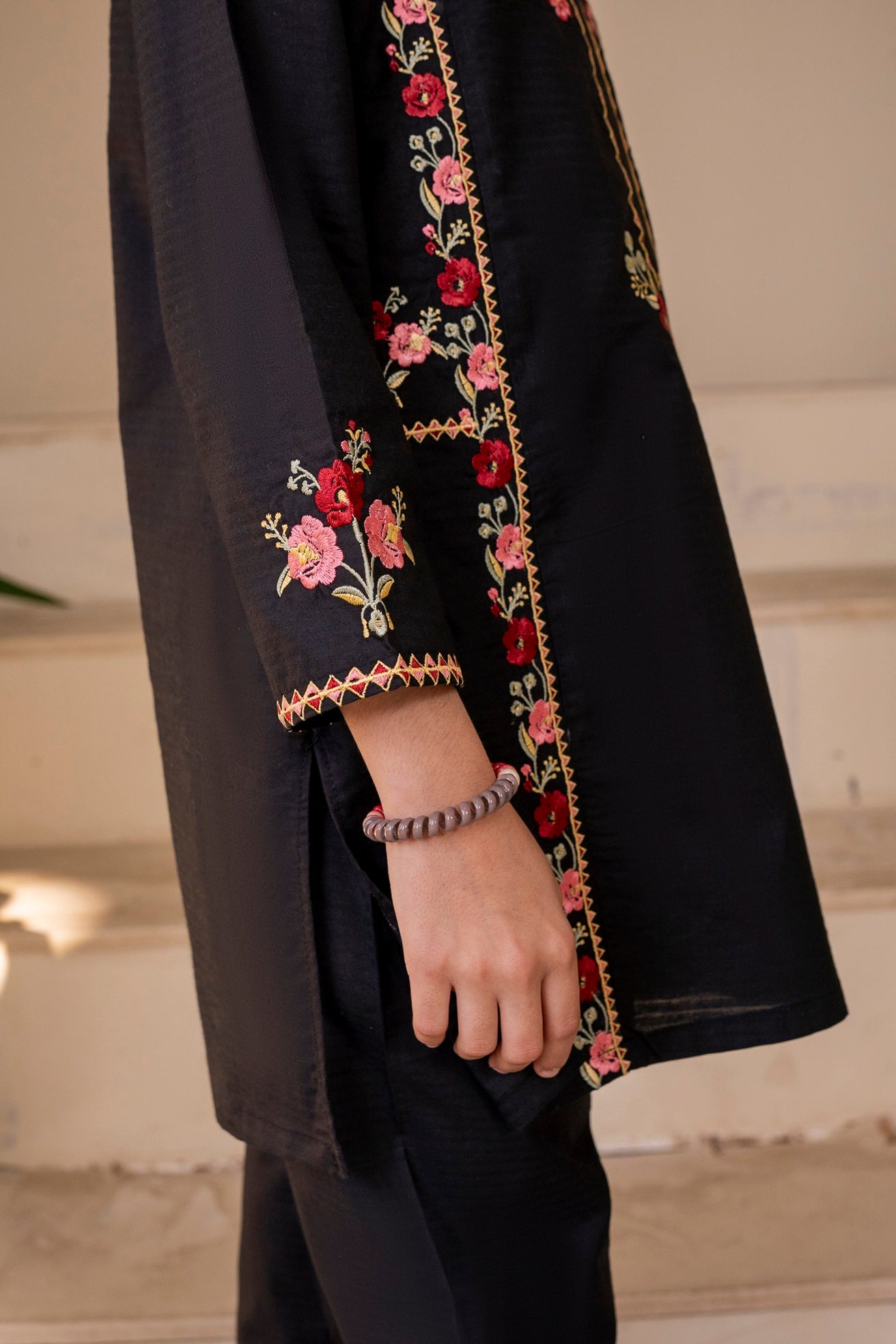 Black Embroidered Shirt with Trouser