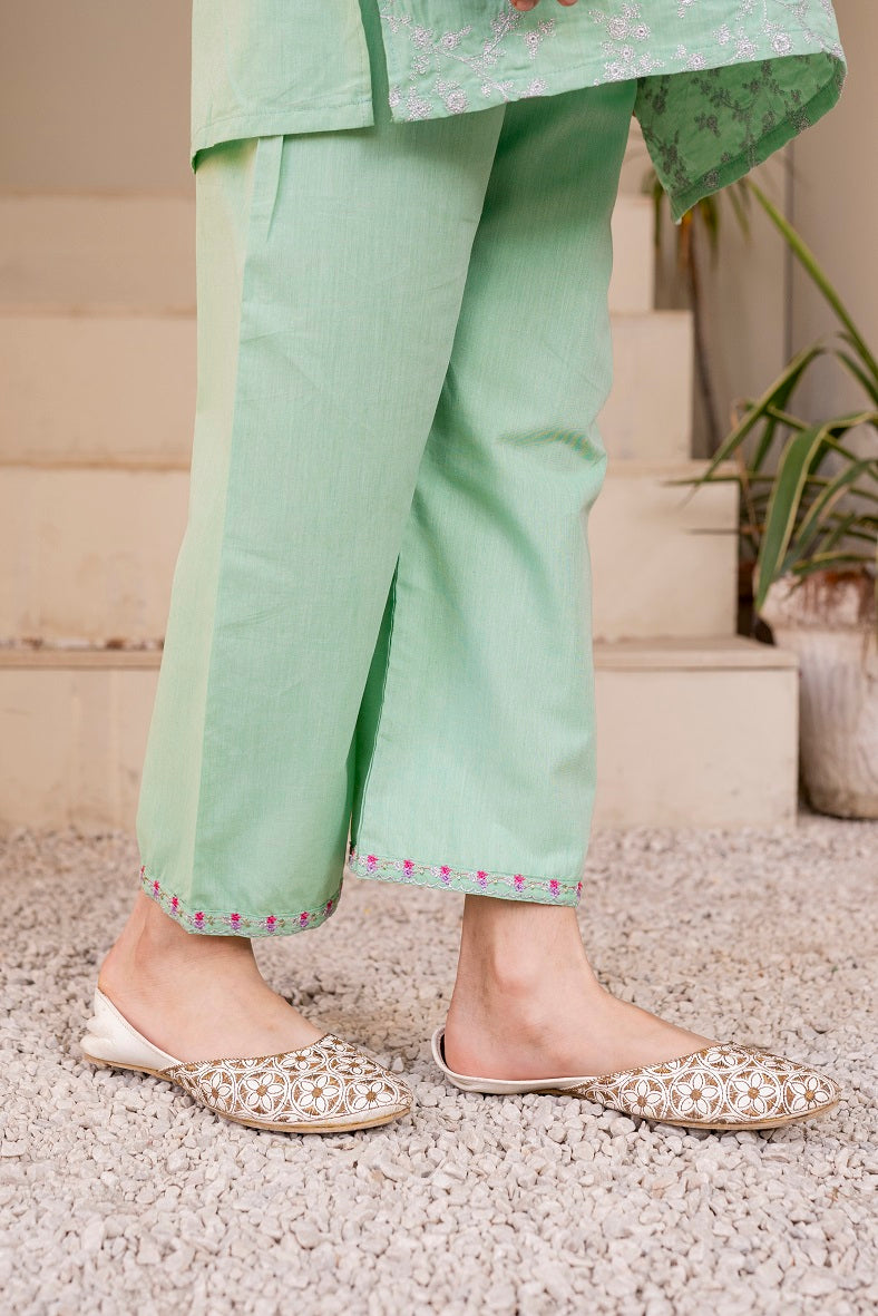 Sea green 3pc Allover Embroidered