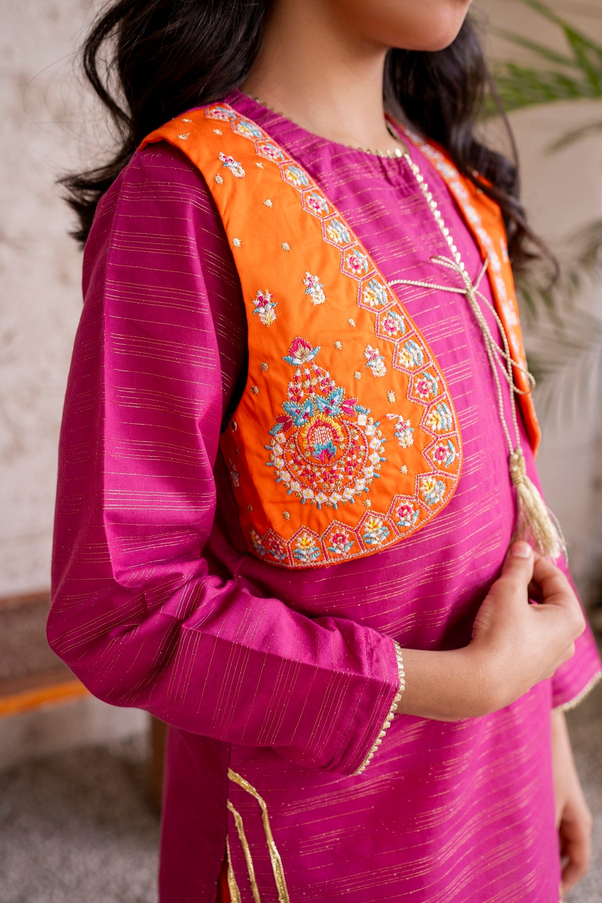 Orange Gharara Set 3PC