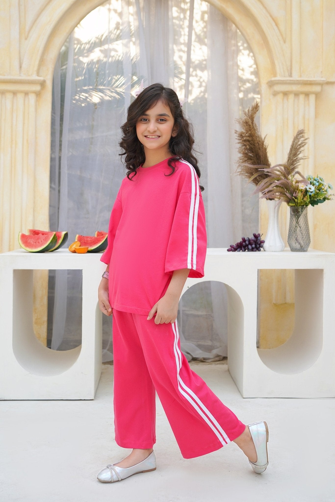 Fizzy stripes Pink Shirt and Trousers