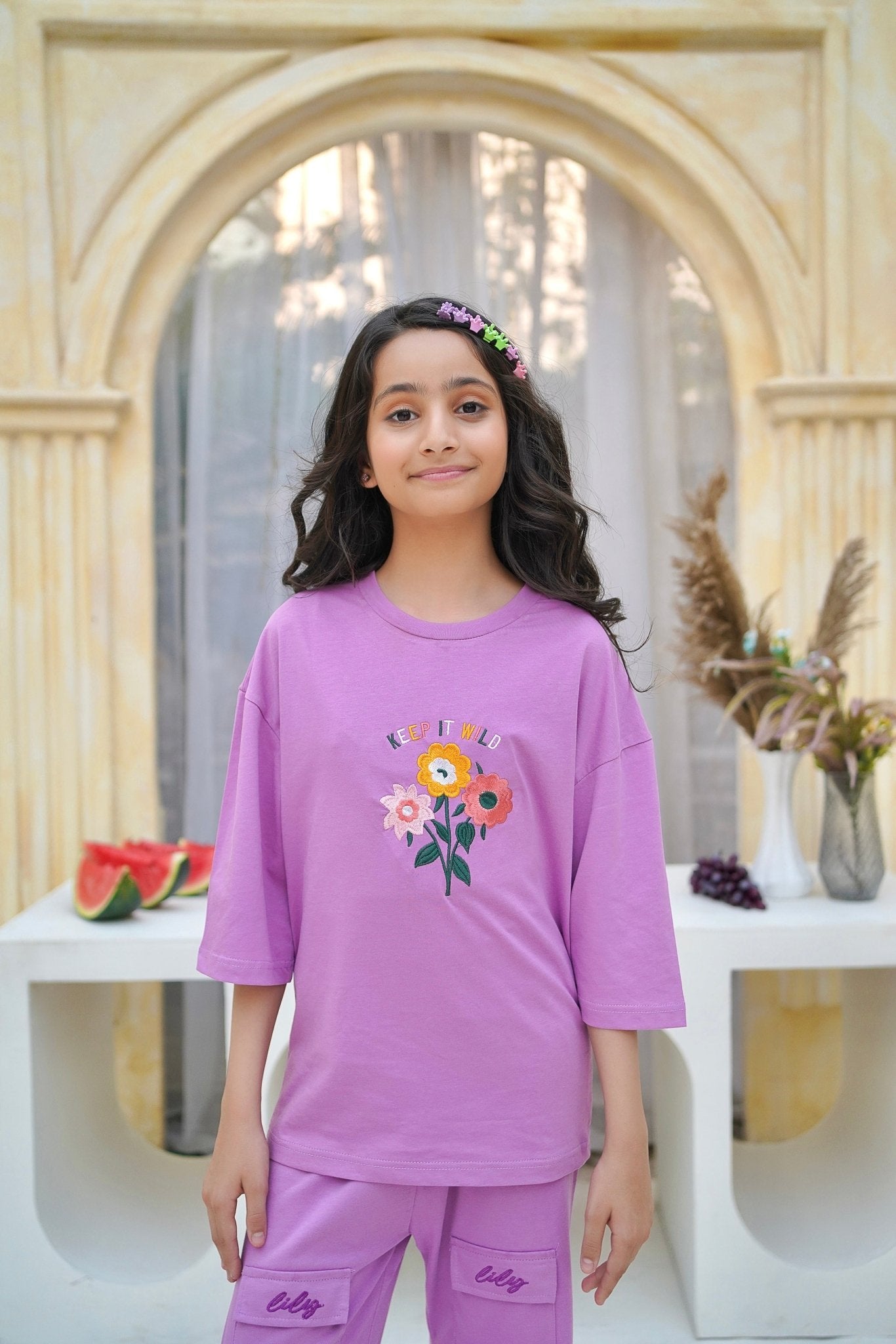 Lavender bloom 2PC Tracksuit with Pockets on Trousers
