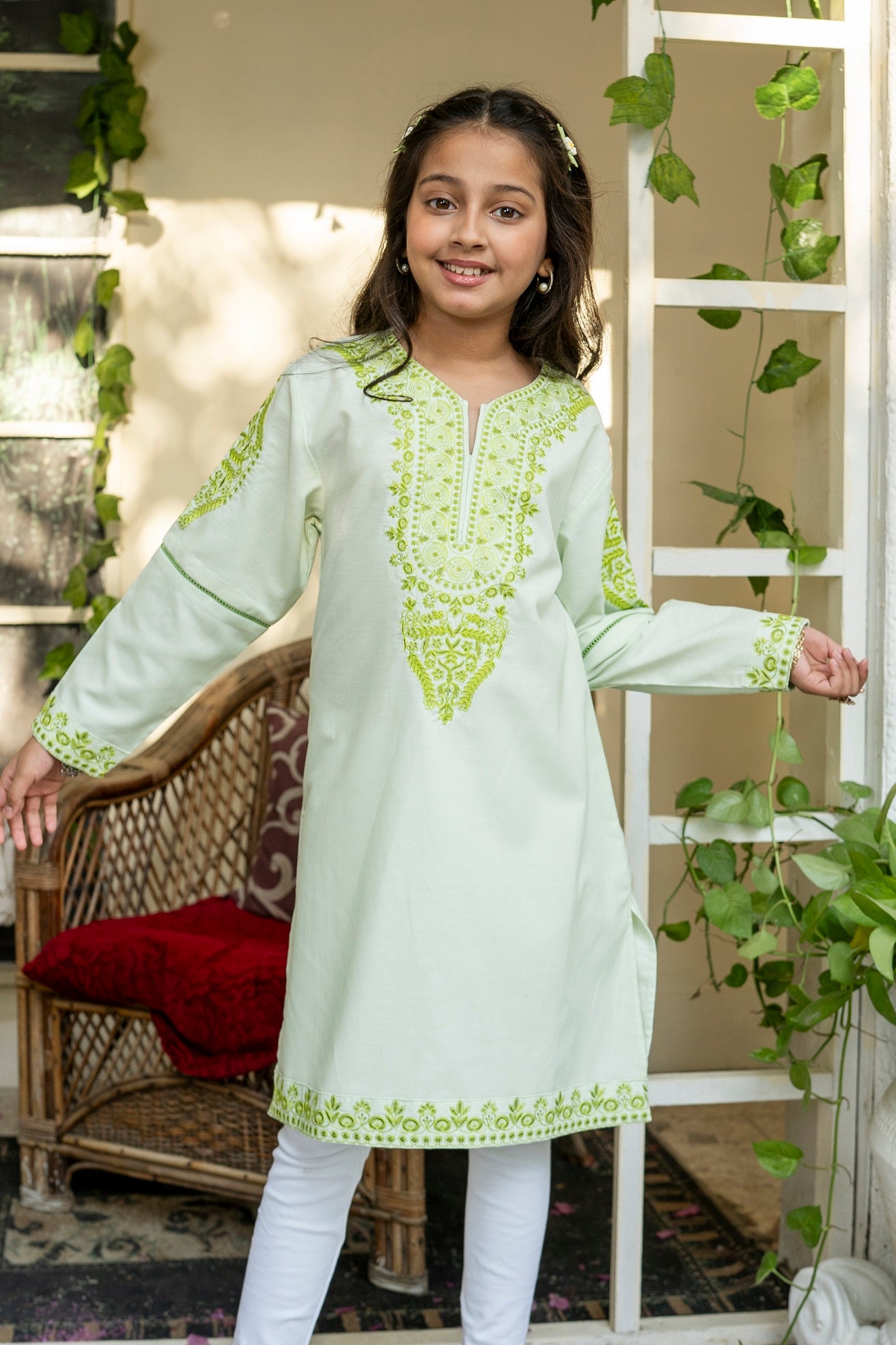 Light green kurtis best sale