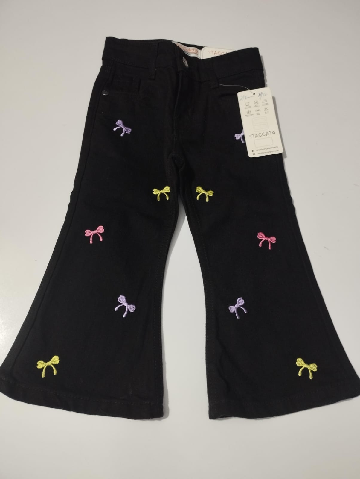 BLACK MULTI EMBROIDERED PANT