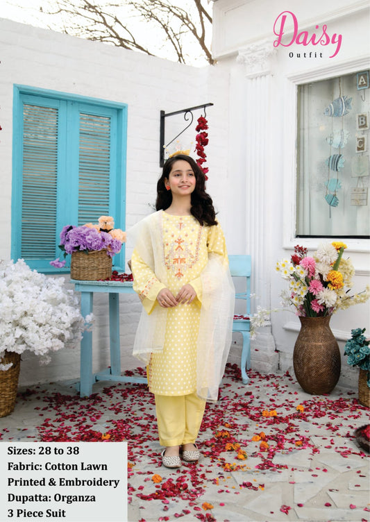 Daisy embroidered 3pc