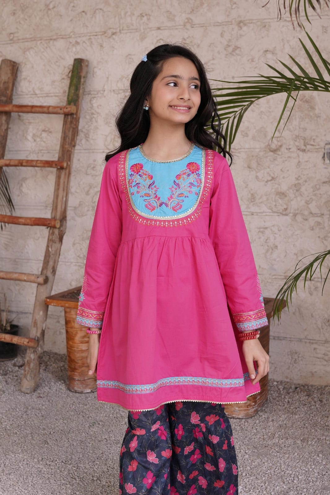 Hot Pink 3PC Gharara Set