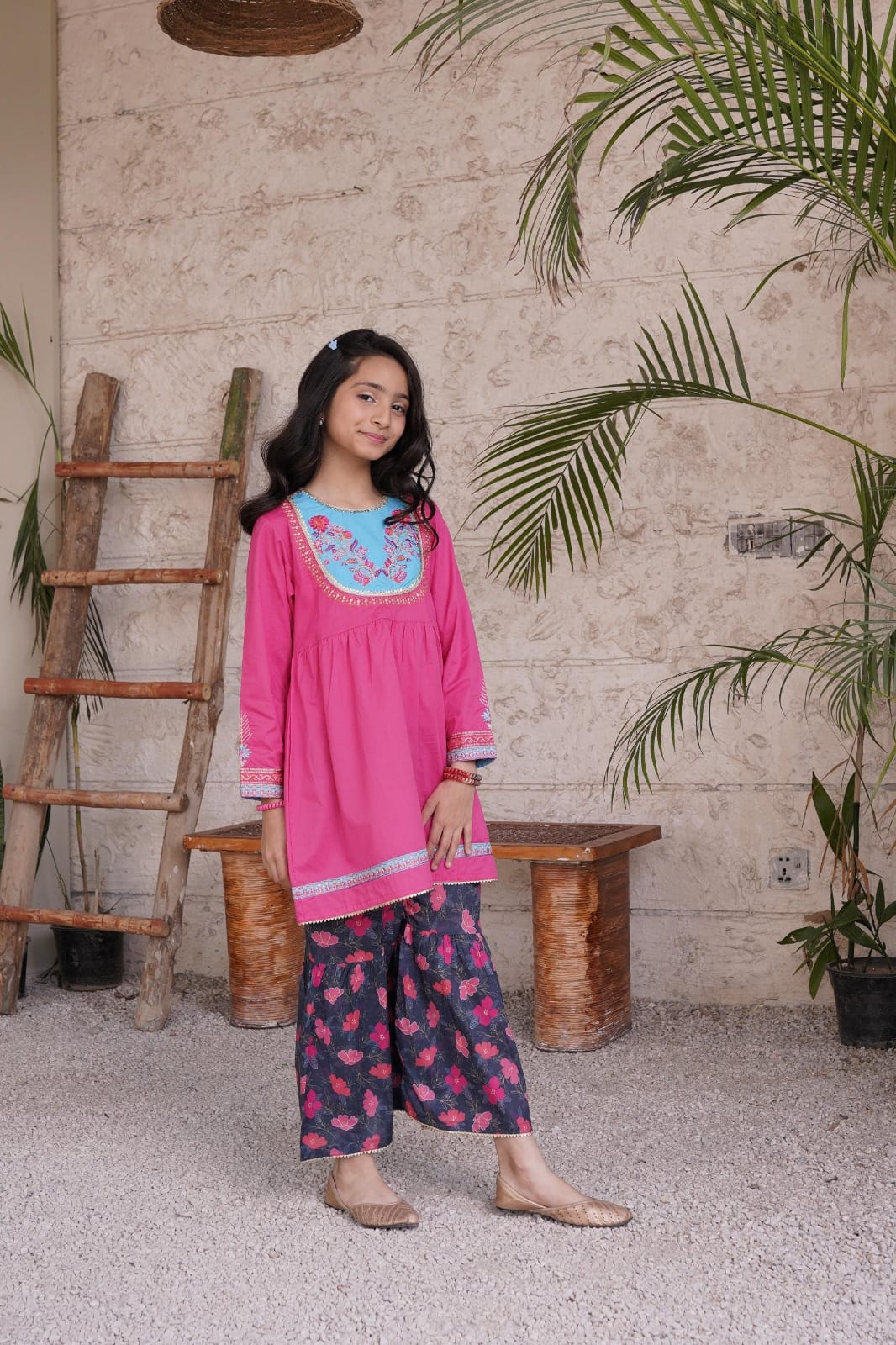 Hot Pink 3PC Gharara Set