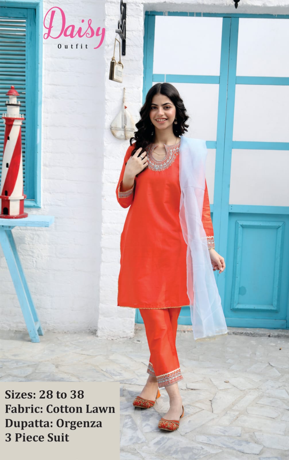 Daisy embroidered 3pc