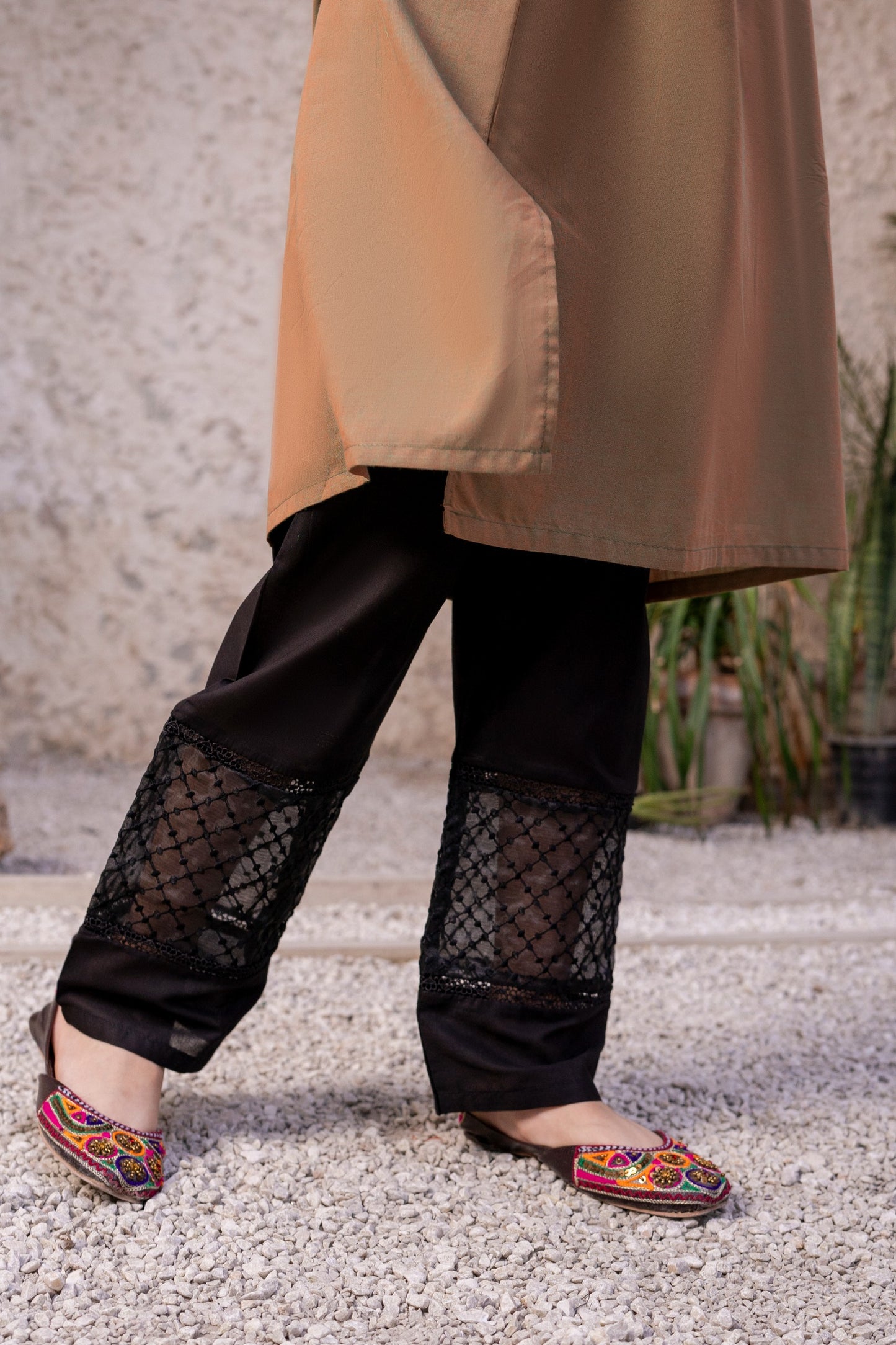 Black Embroidered Trousers