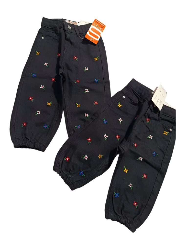 Girls Embroidered Jogger Pants