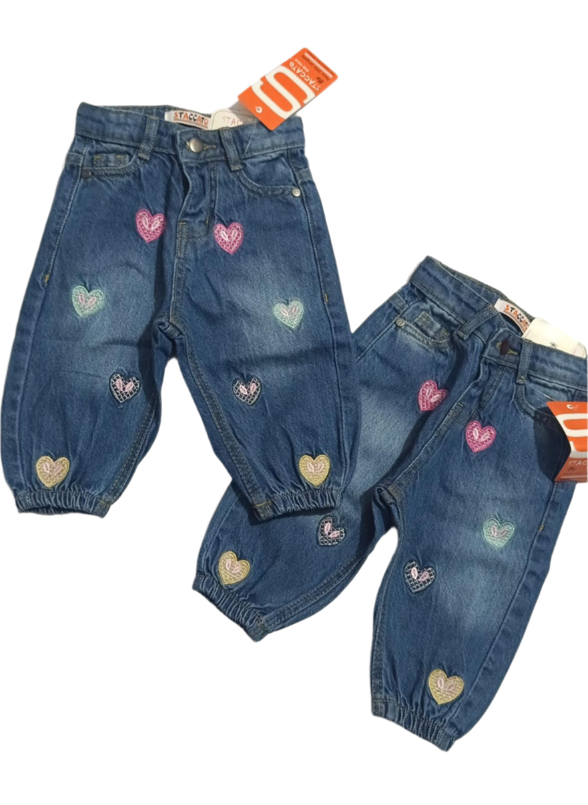 Girls Heart Embroidered Jogger Pants
