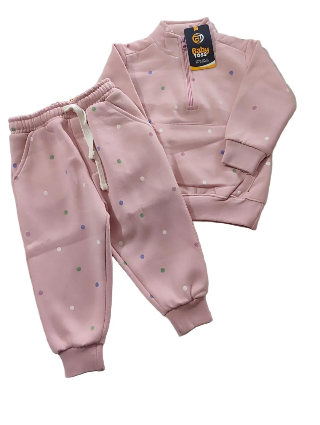 BABY PINK DOTTED TRACKSUIT