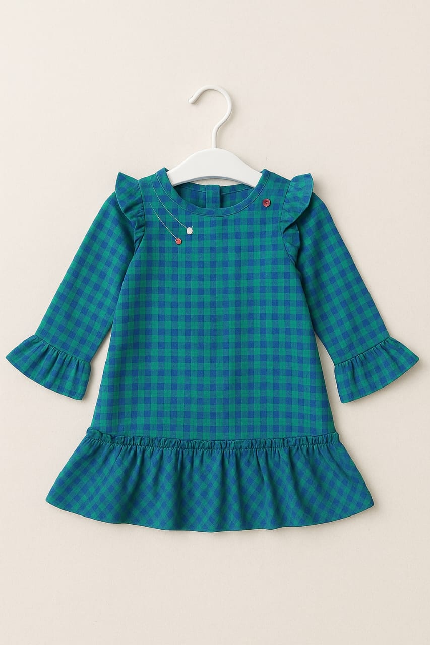 WOOLEN CHECK FROCK