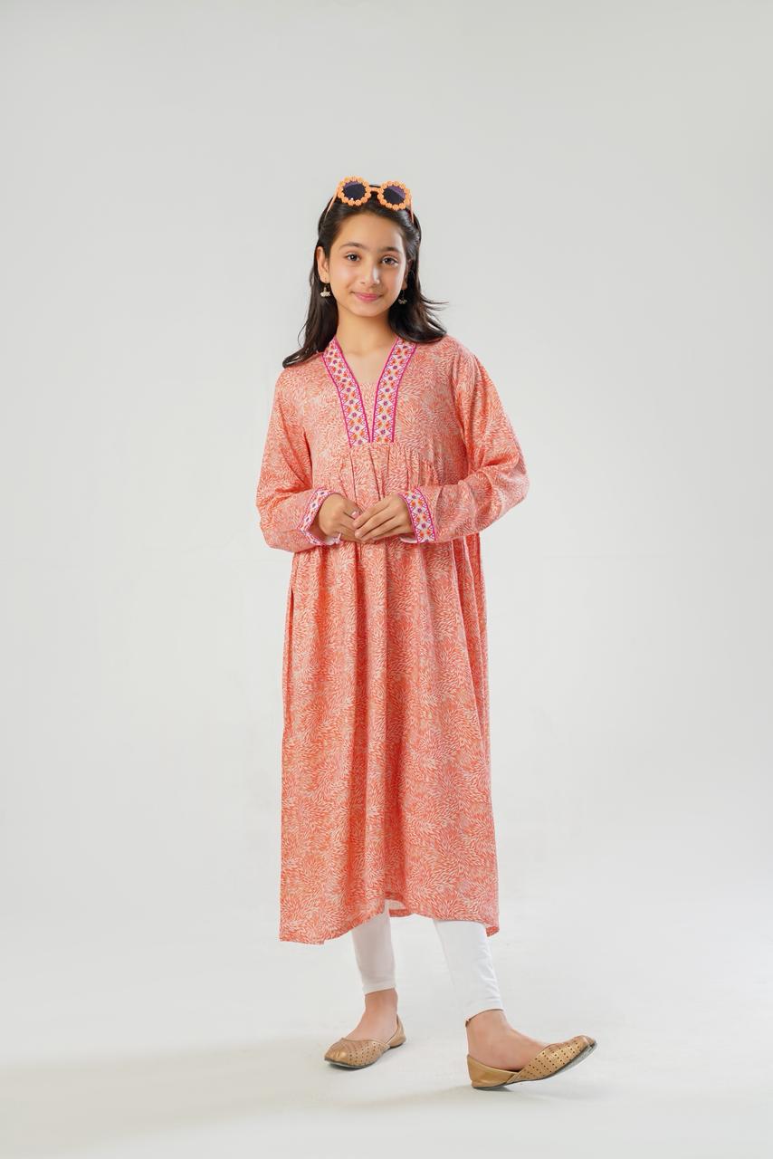 Peachy Pink Long Frock