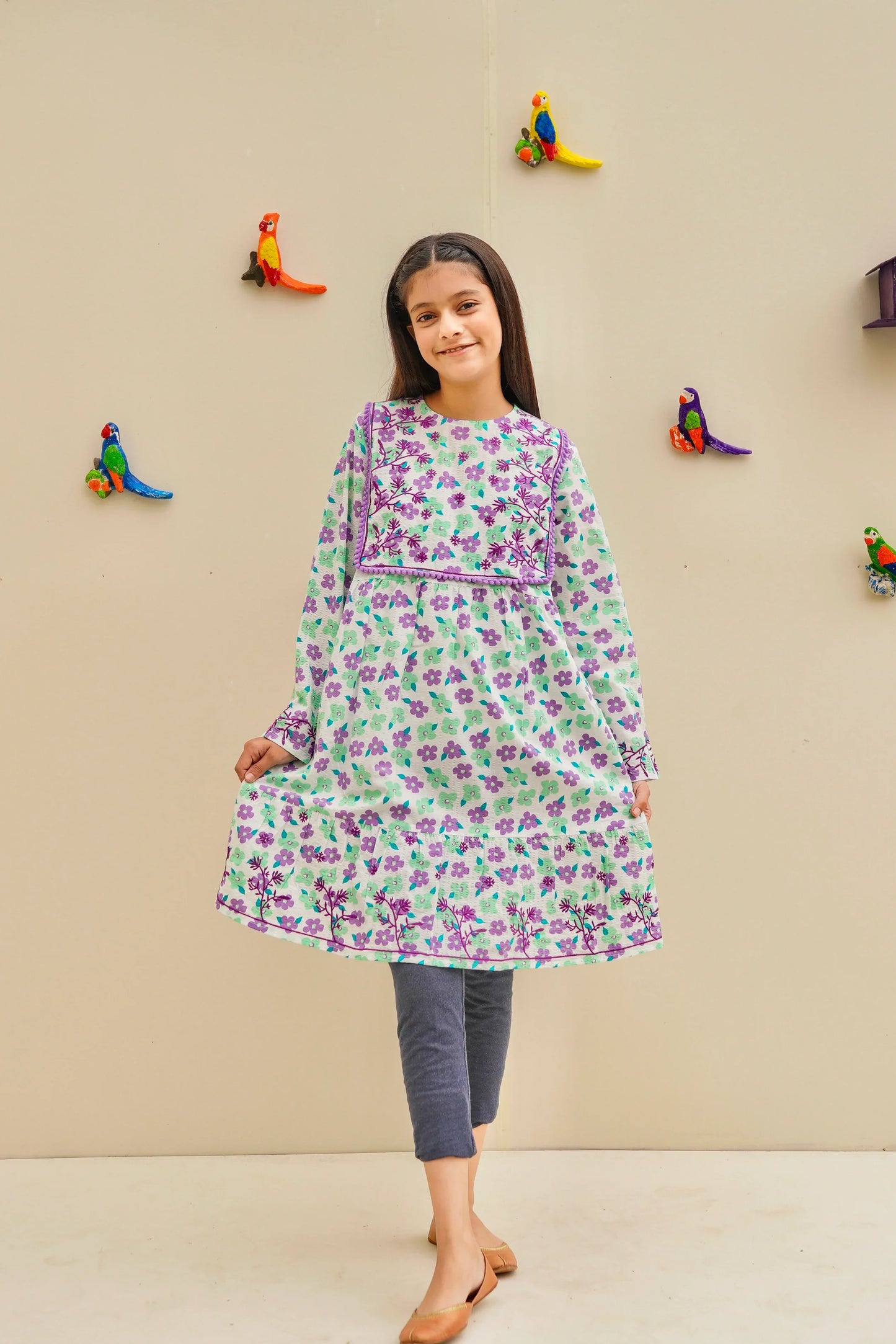 Lily Purple Floral Frock
