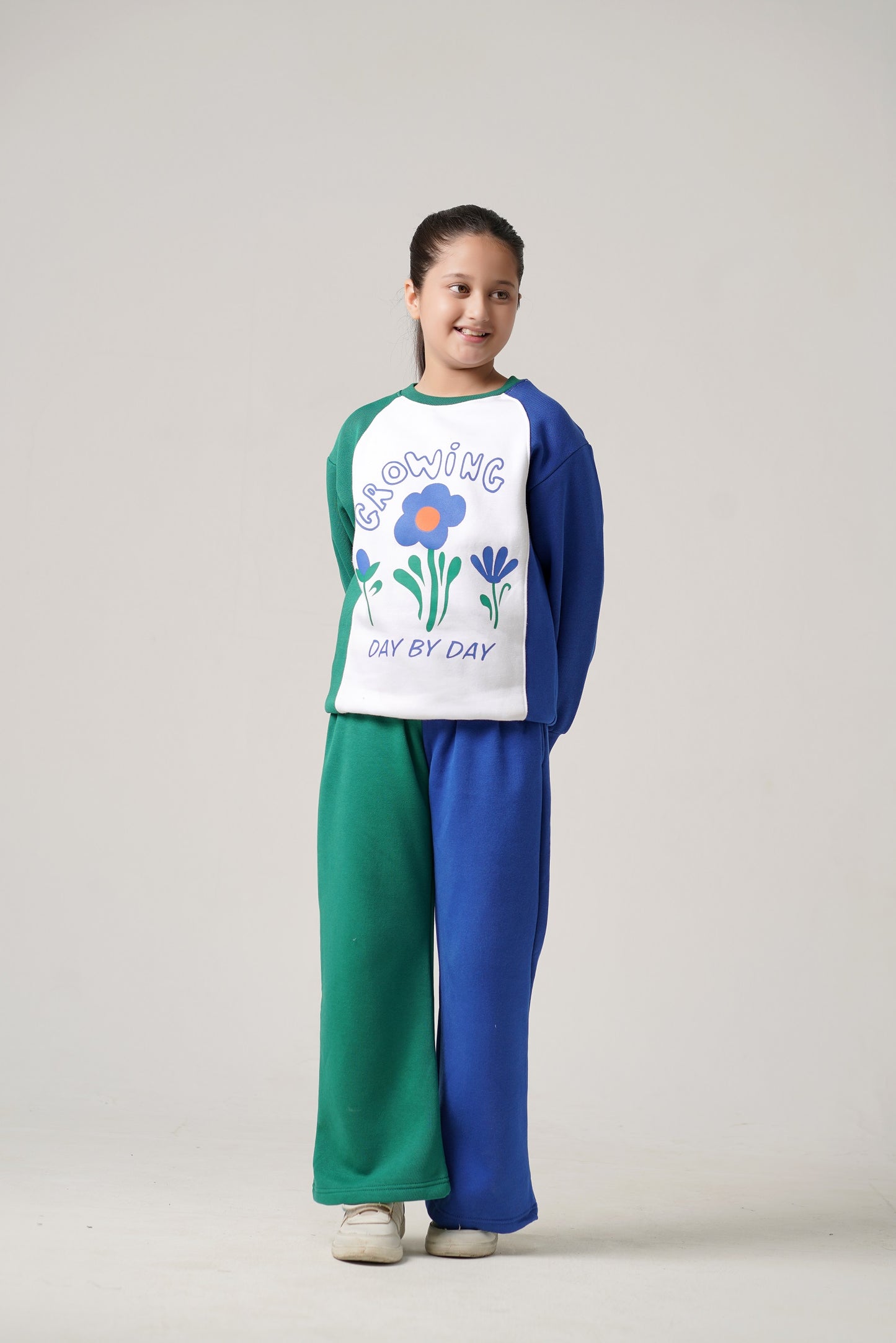 Growing Dual Color Fleece Tracksuit