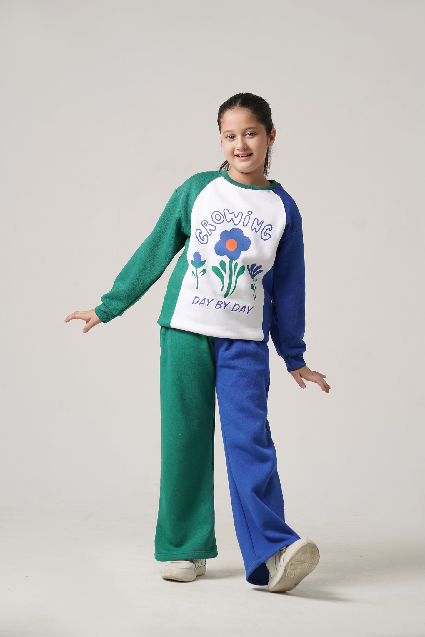 Growing Dual Color Fleece Tracksuit