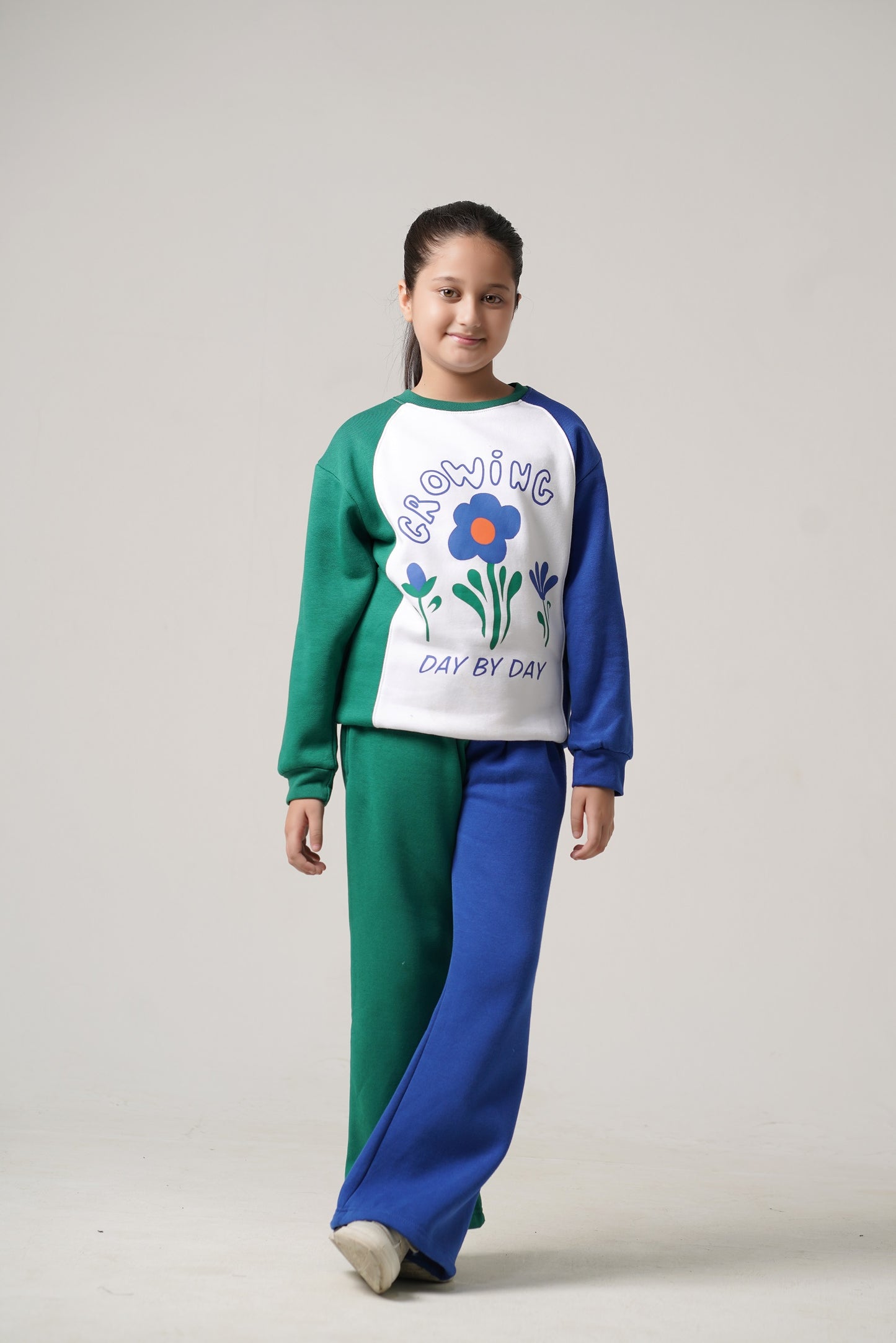 Growing Dual Color Fleece Tracksuit