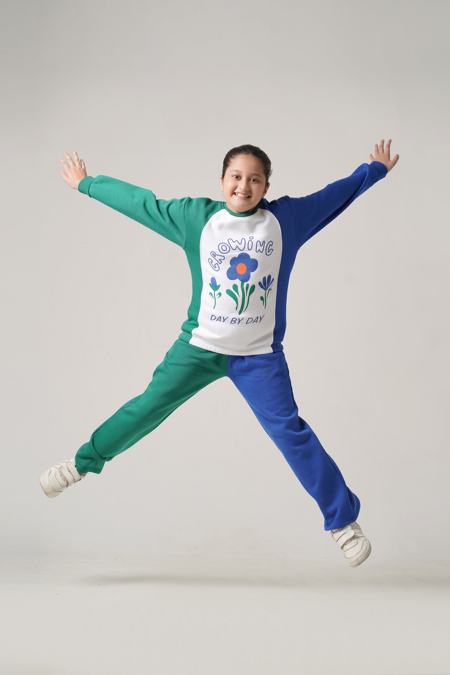 Growing Dual Color Fleece Tracksuit