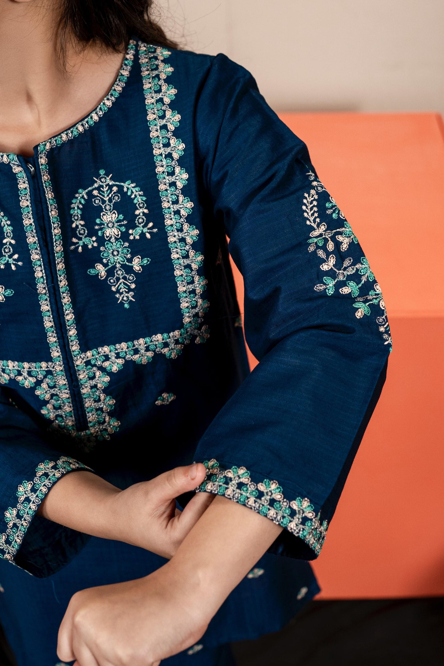 Lily Blue Embroidered 2pc Dress