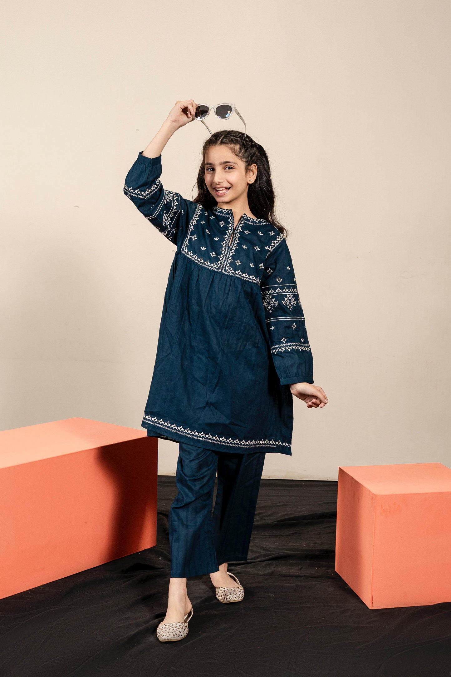 Lily Blue Embroidered 2pc Dress
