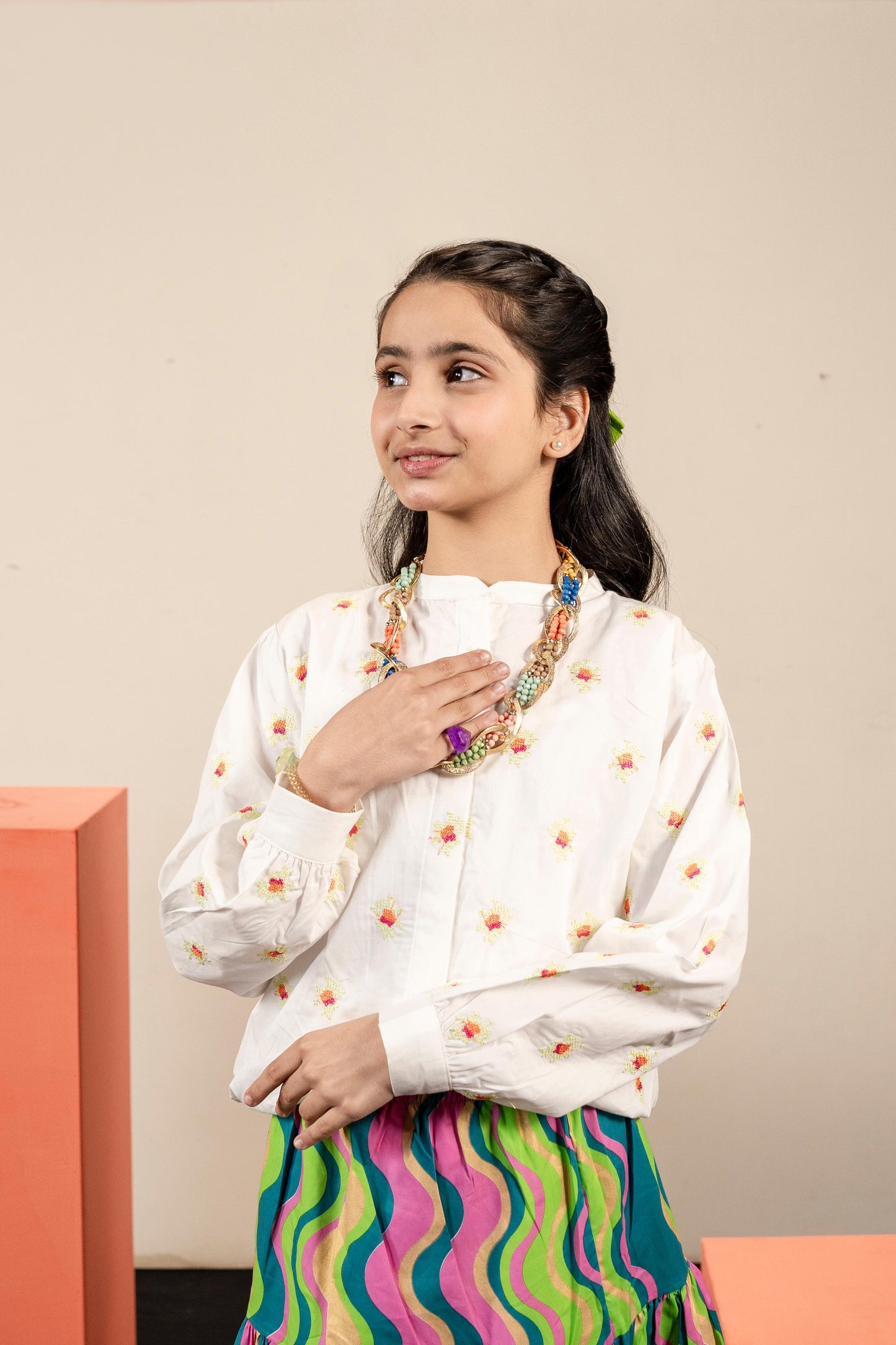 Lily Embroidered Shirt & Skirt