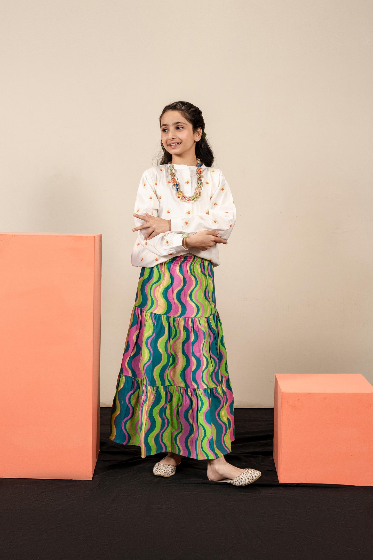 Lily Embroidered Shirt & Skirt
