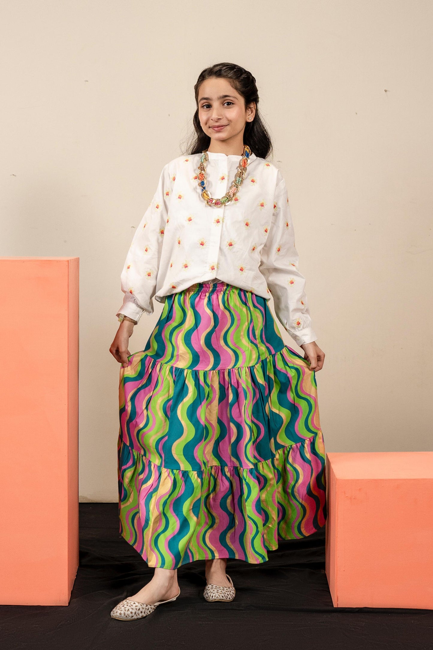 Lily Embroidered Shirt & Skirt