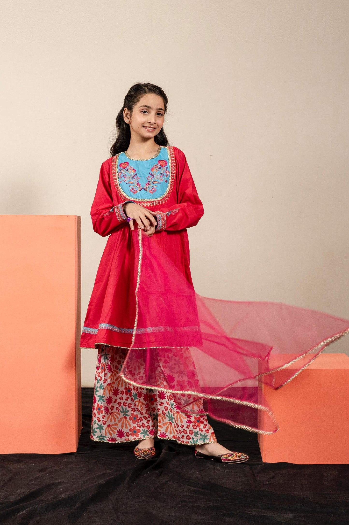 Lily Pink 3pc Gharara Set