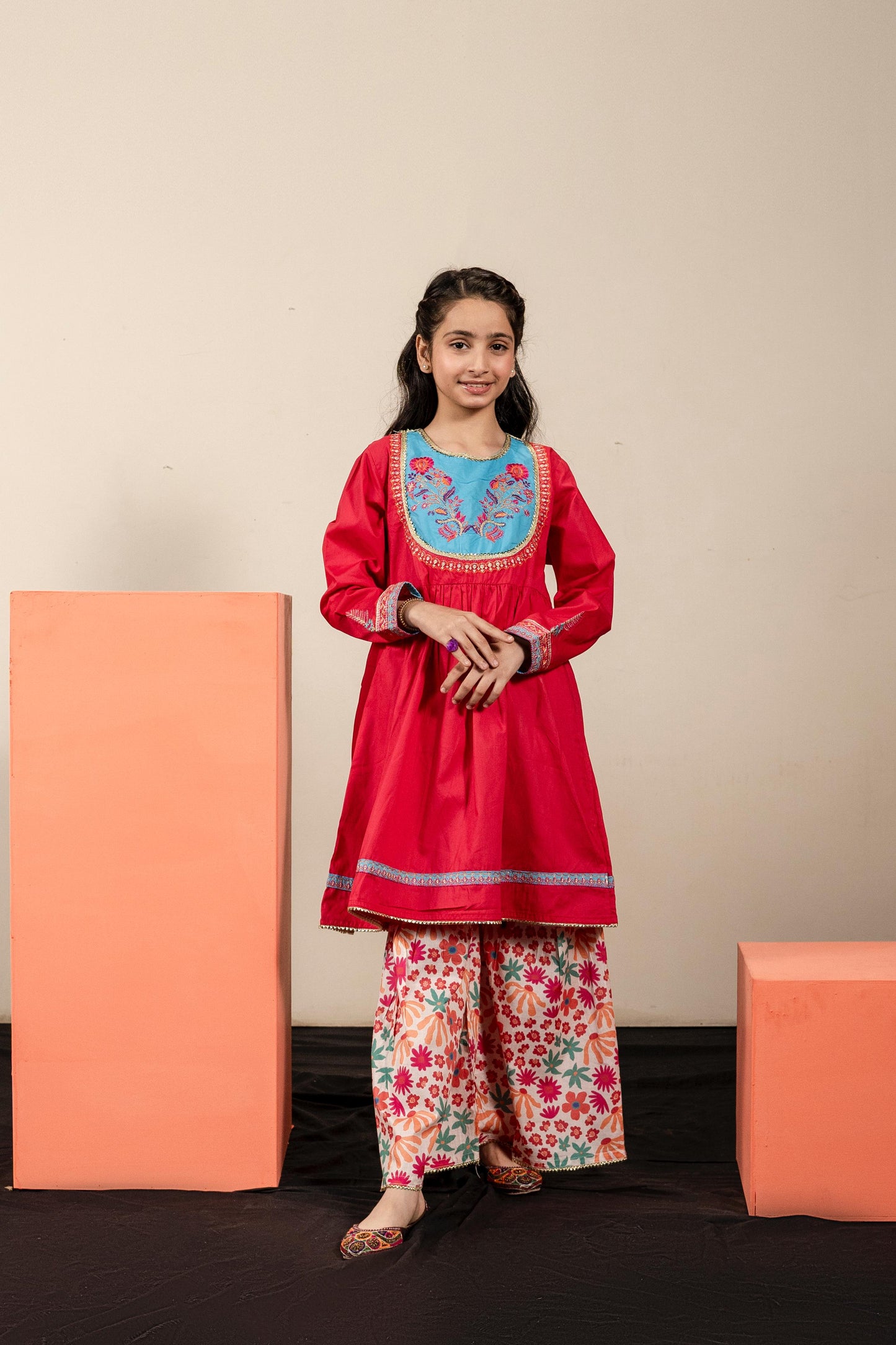 Lily Pink 3pc Gharara Set
