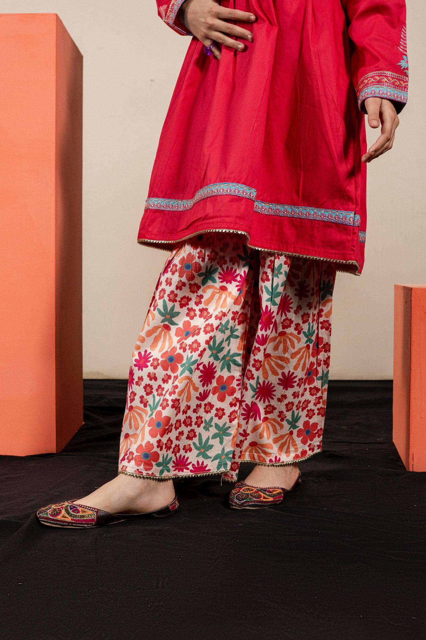 Lily Pink 3pc Gharara Set