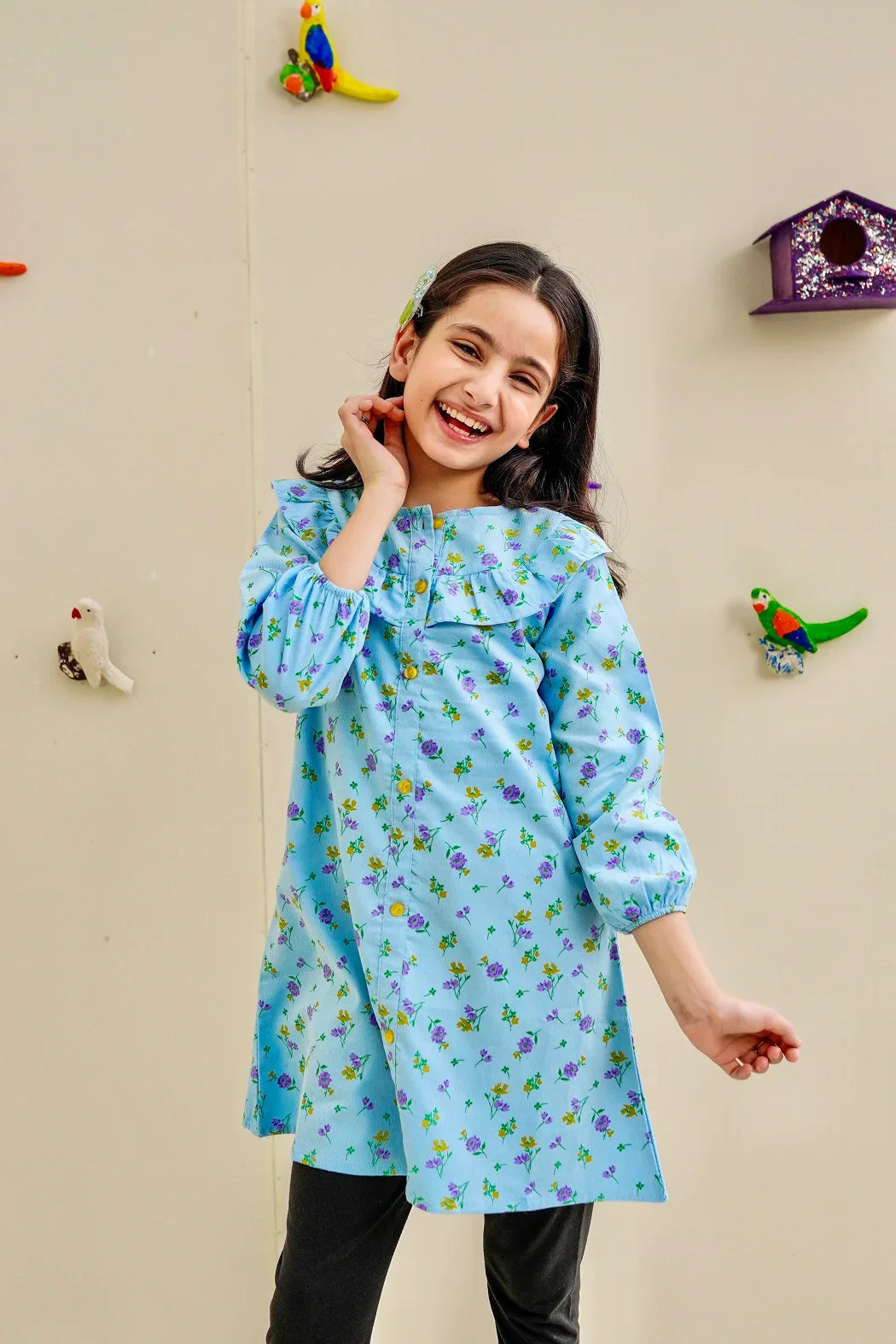 Lily floral Corduroy frock