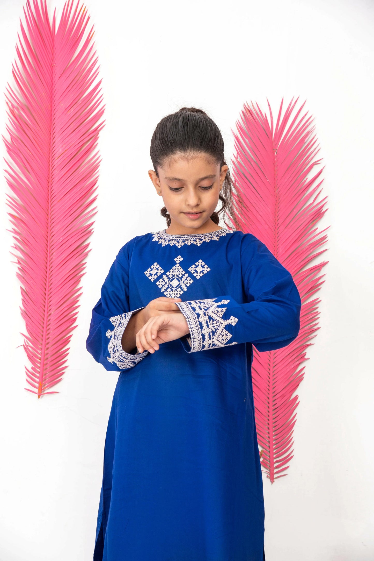 Lily Blue Emb 2pc Suit.