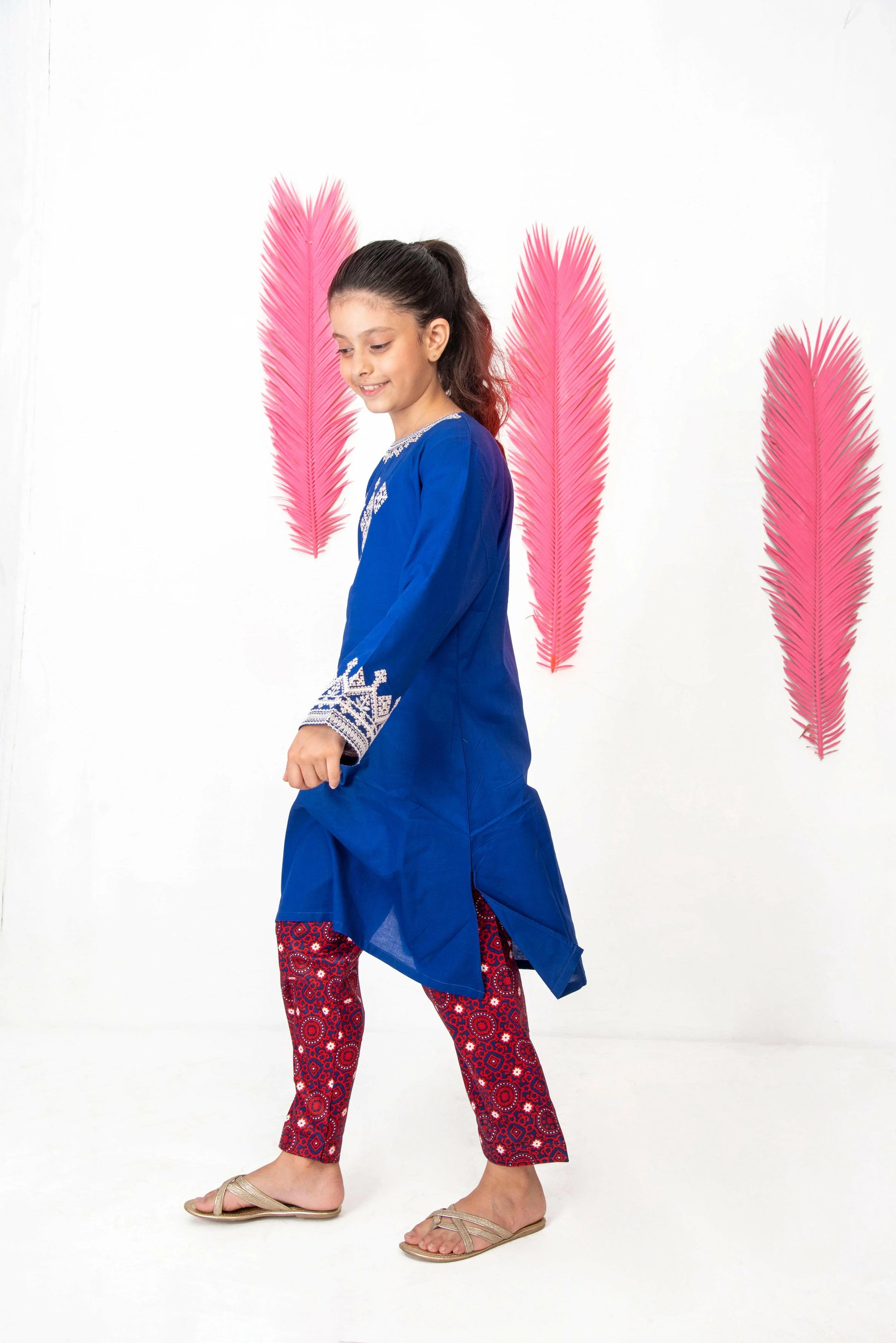 Lily Blue Emb 2pc Suit.