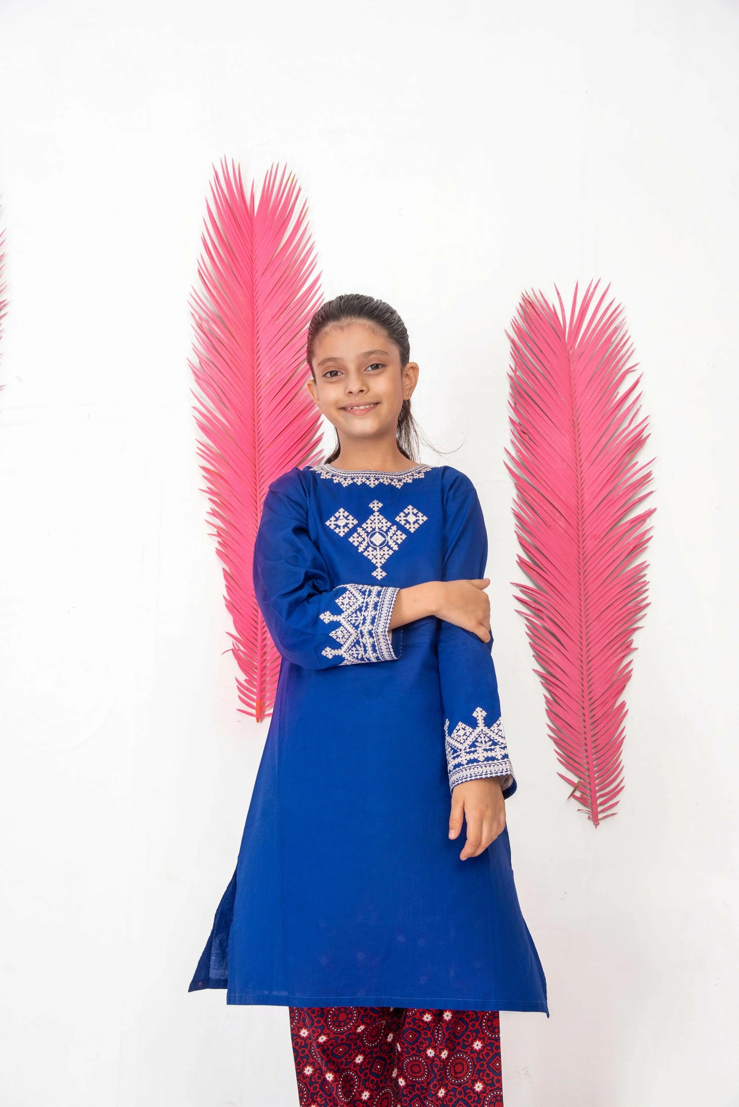 Lily Blue Emb 2pc Suit.