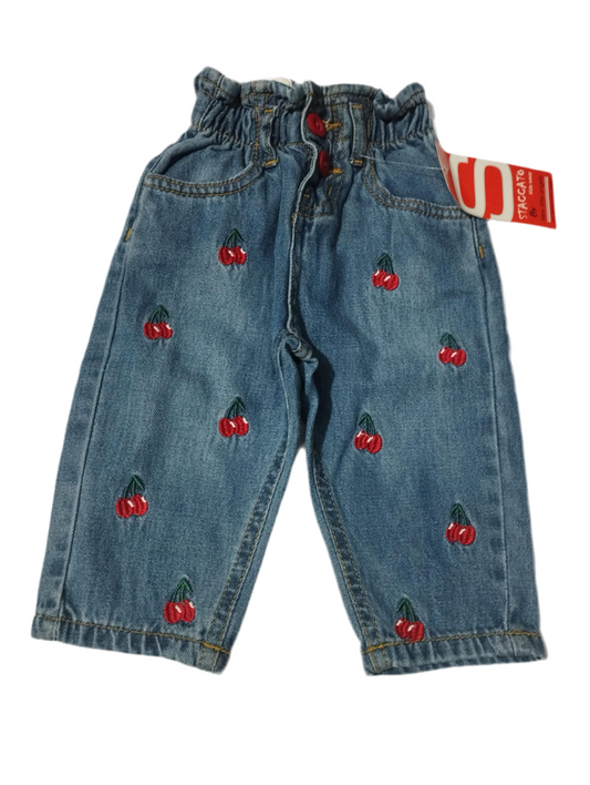 CHERRY EMBROIDERED PANT