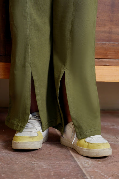 Olive Bloom Embroidered Tracksuit