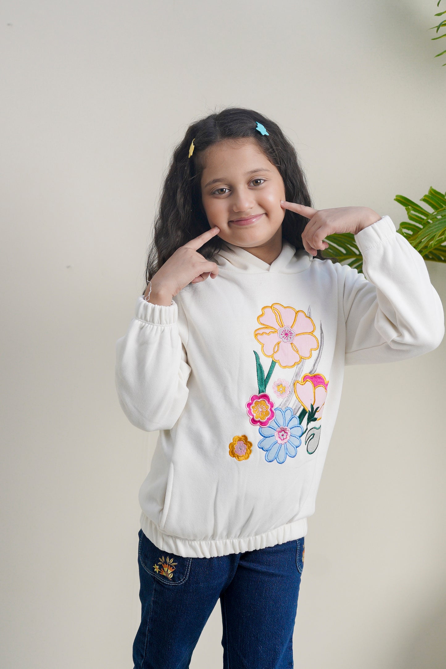 Lily White Embroidered Hoodie