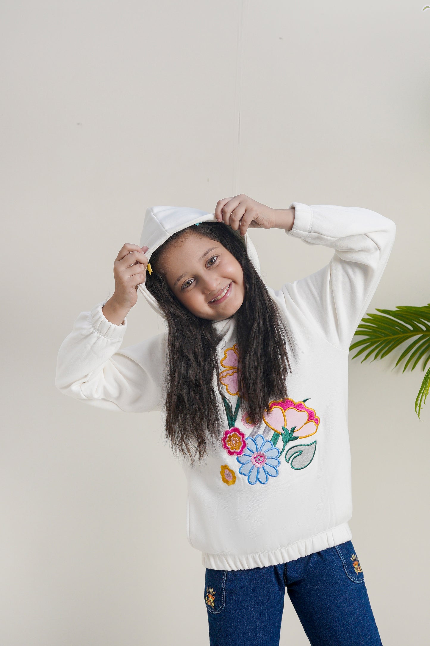 Lily White Embroidered Hoodie