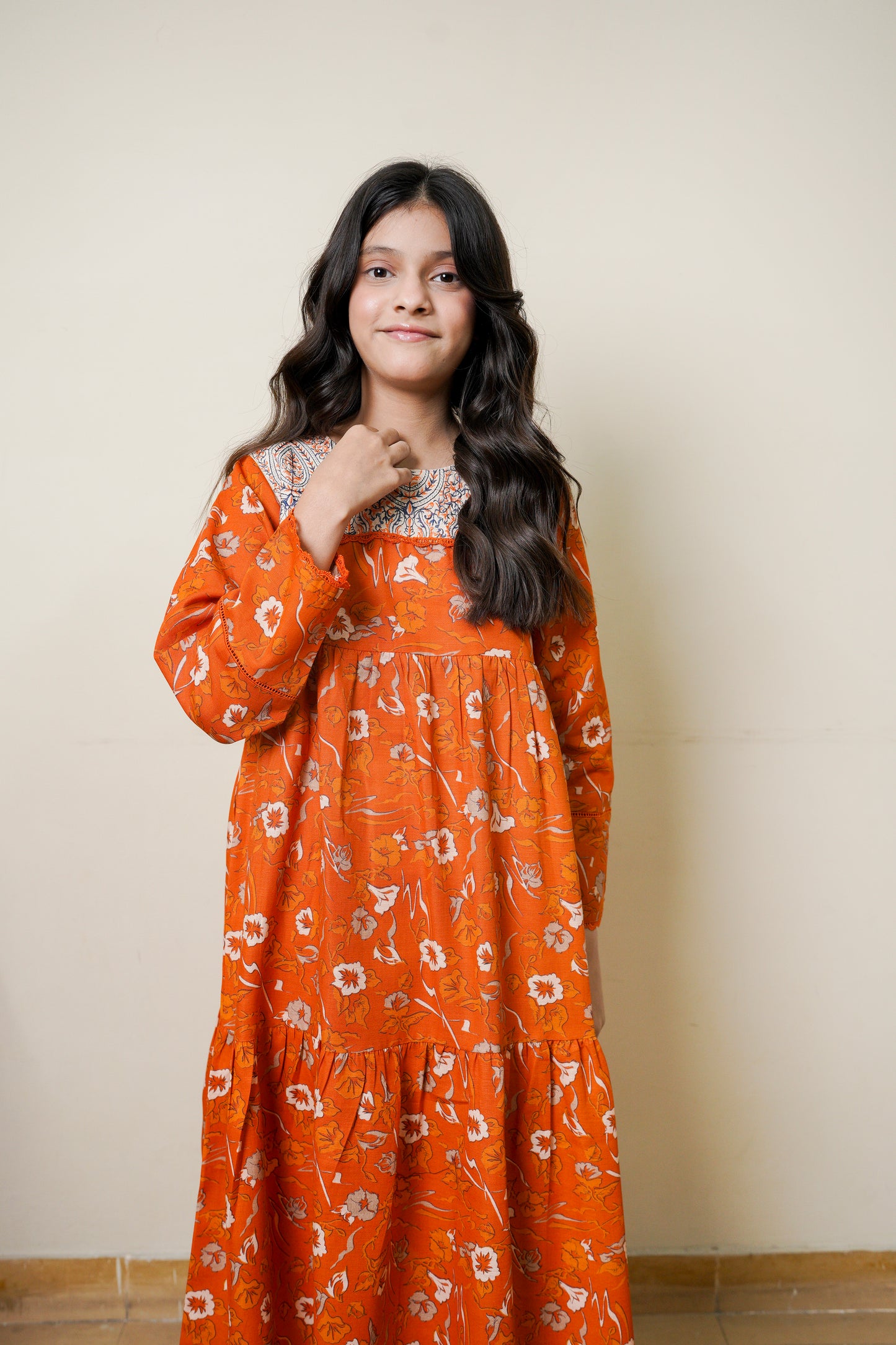 Lily Orange Printed 2pc Dress