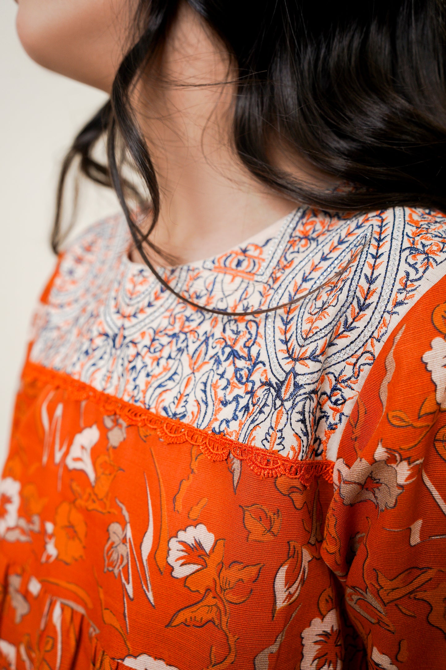 Lily Orange Printed 2pc Dress