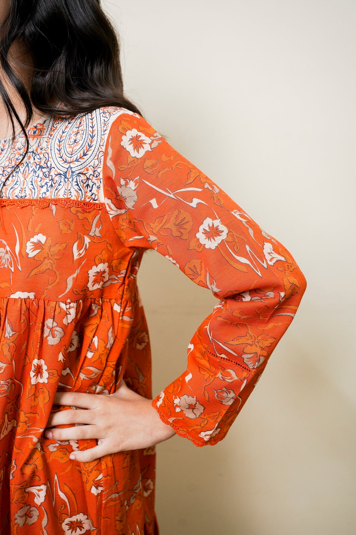 Lily Orange Printed 2pc Dress