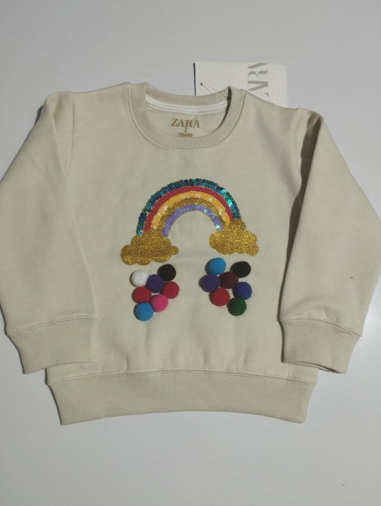 RAINBOW POM POM SWEATSHIRT